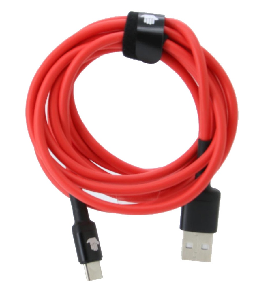 USB-C to USB A cable 2.0 meters red with black connectors