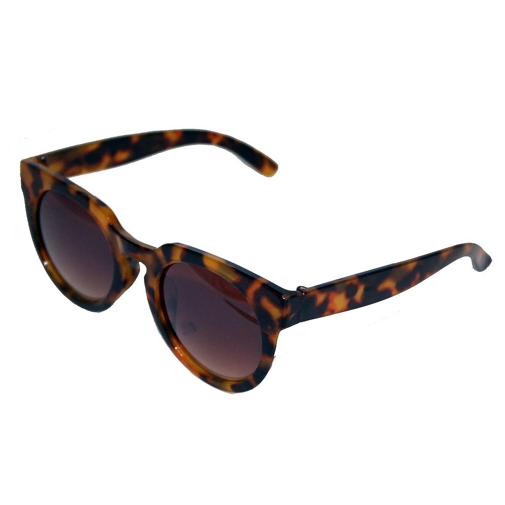 Dame solbrille blank leopard med brune glas