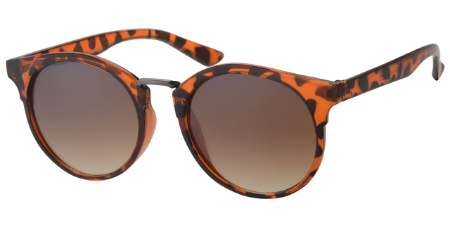 Women's sunglasses with gun decoration - brown leopard with brown graduated lenses