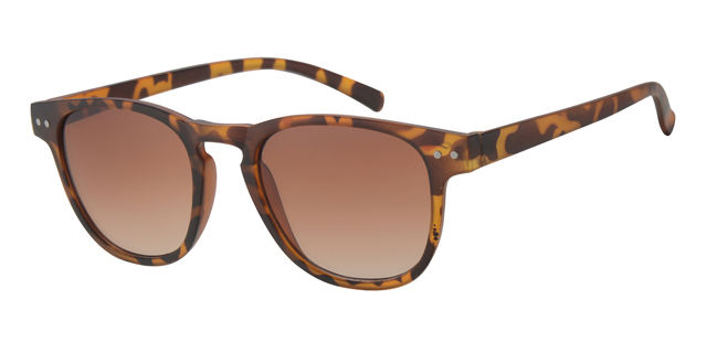 Klassisk mat leopard solbrille med brune graduerede glas