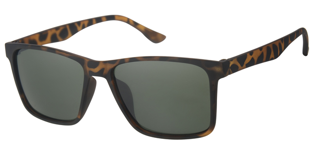 Classic matte tansperant leopard brown men's sunglasses with dark lenses