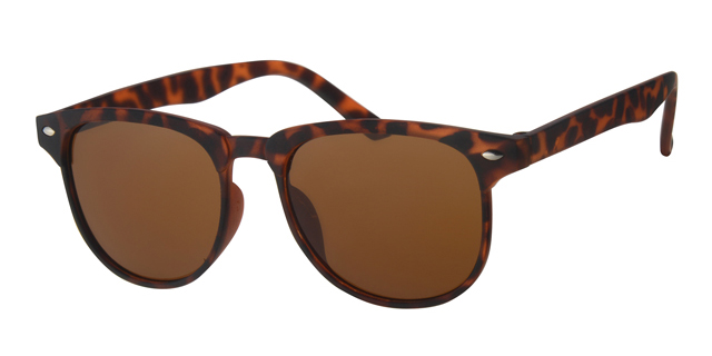 Mat leopard solbrille med sølv dekoration og brune glas