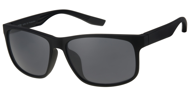 Matte black glasses with rubber finish and black lenses