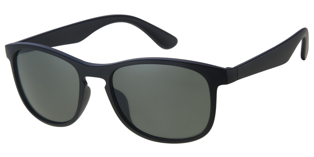 Matt black sunglasses with black green lenses