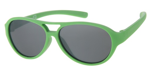 Childrens sunglass matt green with smoke solid lenses