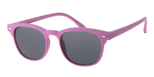 Børne Solbrille mat fuchsia med sølv dekoratiuon - sorte glas