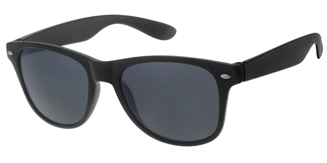 Childrens sunglass wayfarer matt  black with smoke solid lenses