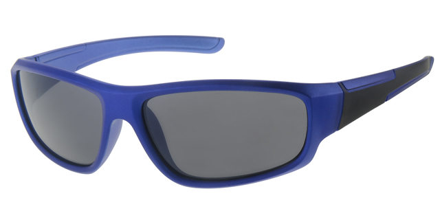 Childrens sport sunglass blue with black solid lenses