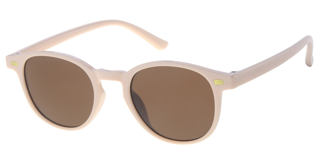 Chrildrens sunglass light pink with golden decoration and solid brown lenses