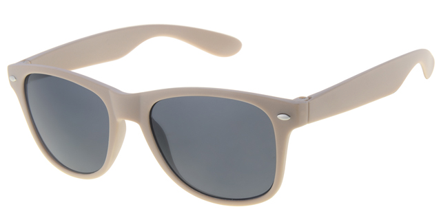 Childrens sunglass mocca wayfarer with rubber touch and smoke solid lenses