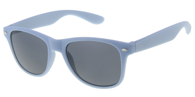 Childrens sunglass light blue rubber touch with smoke solid lenses