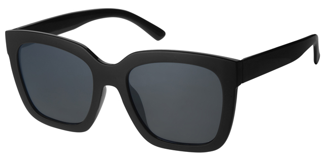 Black sunglass with smoke solid lenses