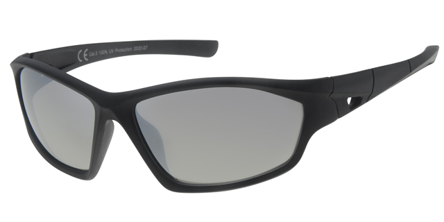 Sunglass sport with rubber touch frame and silver revo lenses