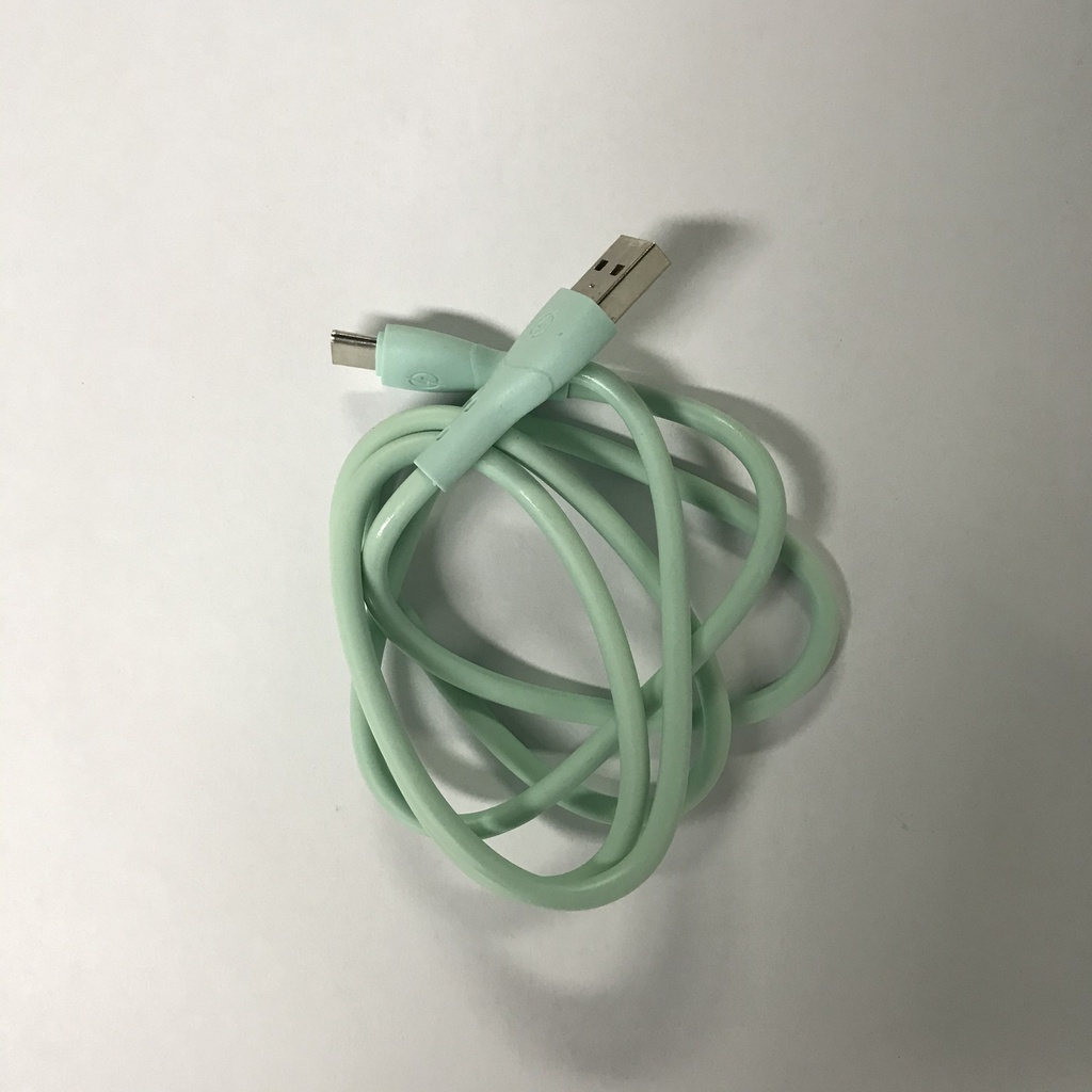 USB C to USB A cable 1.0 m light green with rubber touch