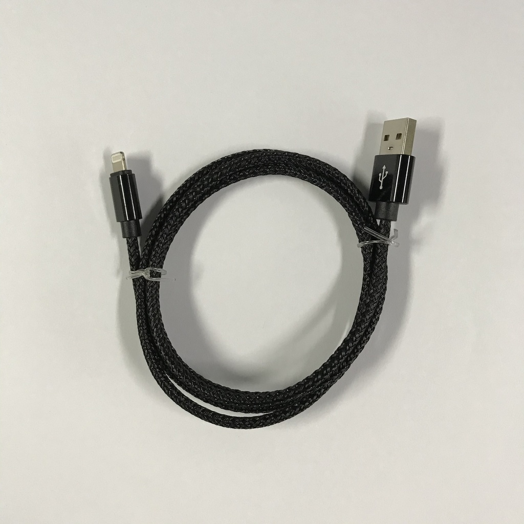 Iphone to USB A Braided Black 2 meter 2,4 amp