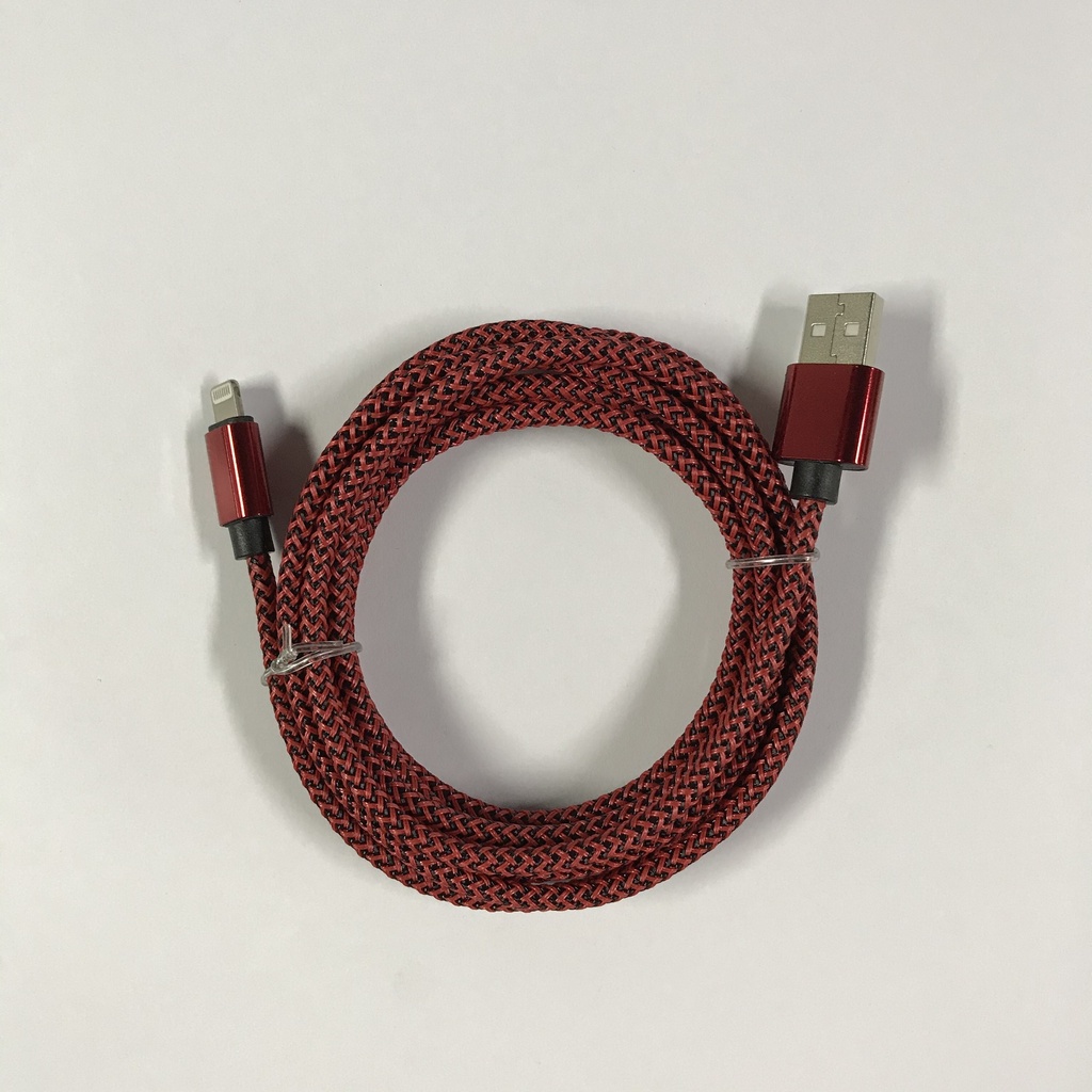 Iphone  to USB A cable red braided 2.0 meter 2,4 ampere