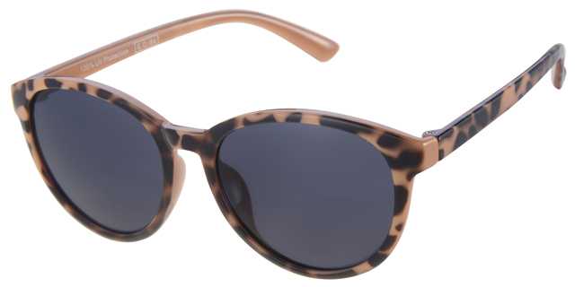 Childrens Sunglass sand color printet frame with solid smoke lenses