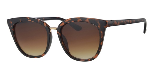 [404197-6264] Dame solbrille blank leopard med deko bro samt graduered brune glas