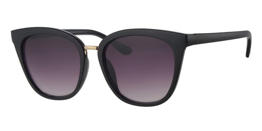 [404196-6264] Women's sunglasses glossy black with decorative bridge and graduated black lenses