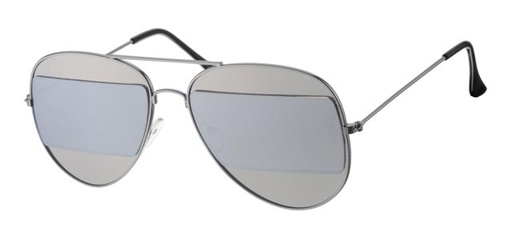 [404233-30132] Pilot glasses matt silver smoke colored glass with silver revo