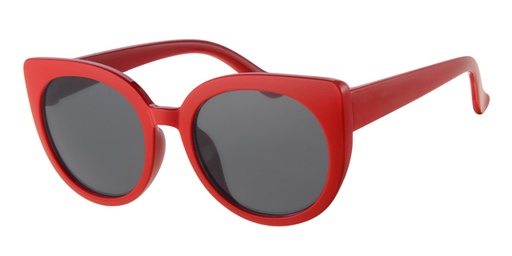 [505082-16013] Chrildrens sunglass with red frame and solid black lenses