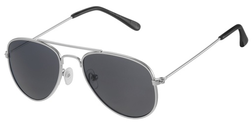 [505162-13002] Børne Solbrille Pilot model sølv med sorte glas