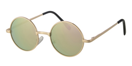 [505199-23002] Børne Solbrille guld stel med pink spejl glas