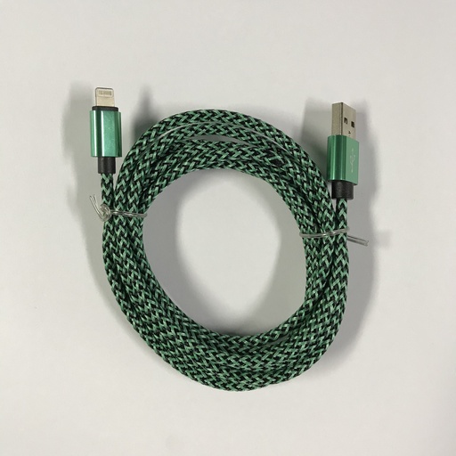 [805176] Iphone  to USB A cable green braided 2.0 meter 2,4 ampere