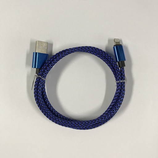 [805106] Iphone  to USB A cable blue braided 1.0 meter 2,4 ampere