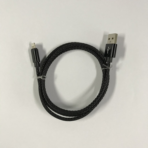 [805107] Iphone  to USB A cable black braided 1.0 meter 2,4 ampere