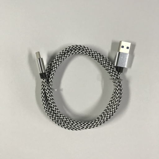 [805703] USB C  to USB A cable white braided 1.0 meter 2,4 ampere