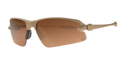 [450001-7016] Sport TR90 matt metallic bronze frame, Black nose pads. Poly carbonate decentered lens cat2, driving lens